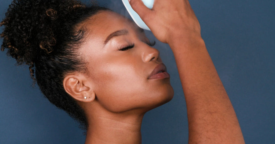 Woman using Droplette Microinfusion Device 